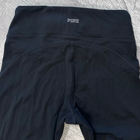 Victorias Secret PINK SPORT Black Yoga Legging Womens M Lace Ankle Mid Rise - Picture 6 of 9